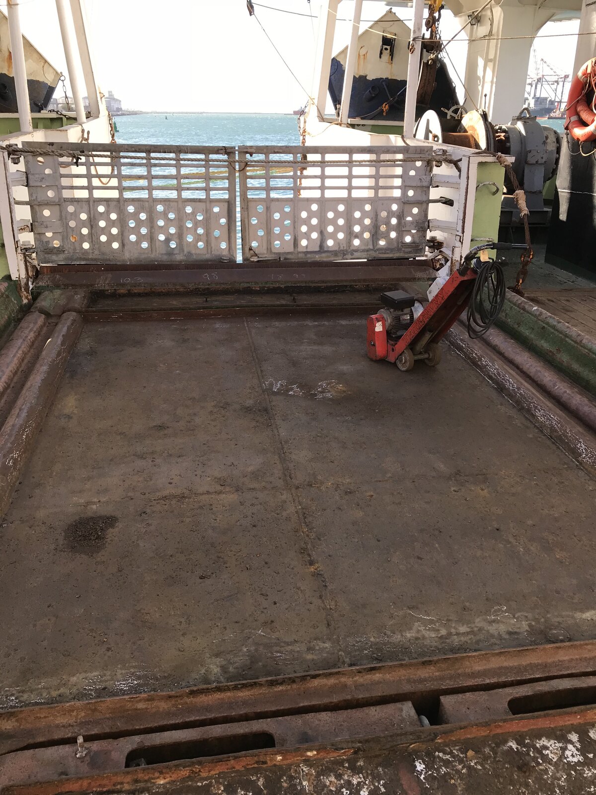 Deck area after removal of the original timber